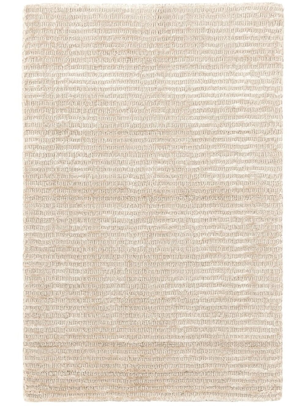 Annie Selke Cut Stripe Hand Knotted Viscose/Wool Rug | Ivory Rug Size 2'6"x8'